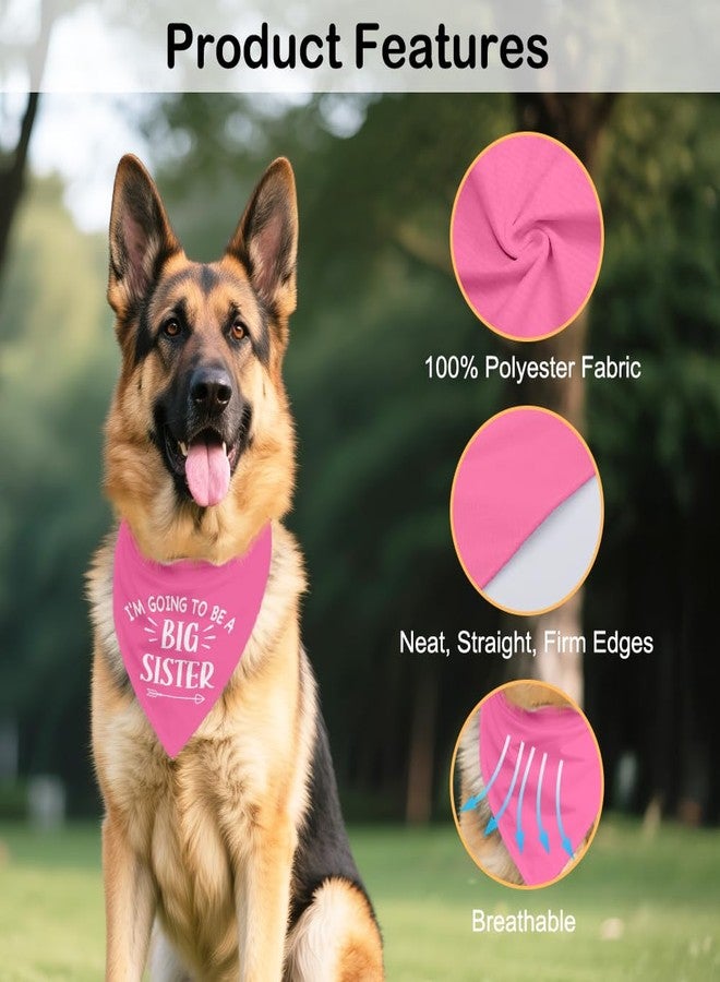 ZBBFSCSB I'm Going to Be A Big Sister Pink Dog Bandana, Pregnancy Announcement Gender Reveal Birthday Party Photoshoot Prop for Dog Lover Gifts - Image 3